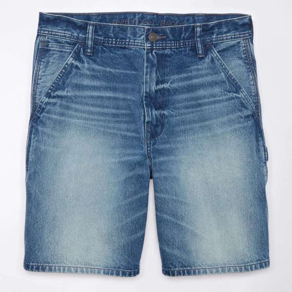 American Eagle Outfitters Men's Blue Denim Carpenter Shorts
